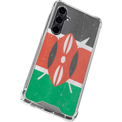 Kenya Flag Distressed Galaxy S23 FE Clear Case